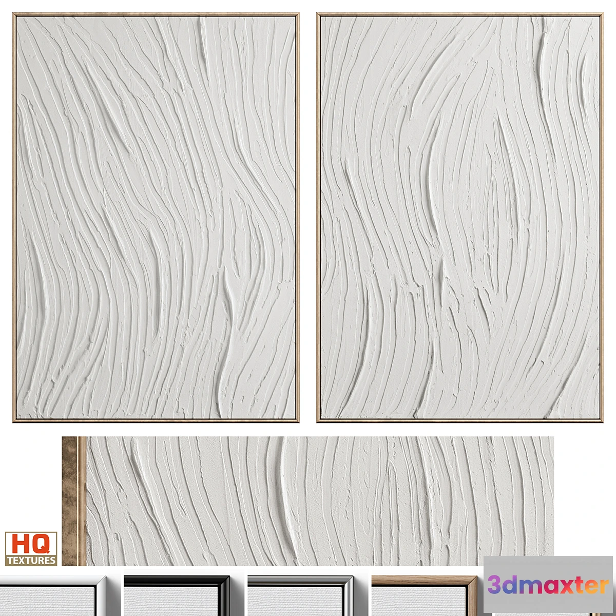769711 - White Textural Plaster Wall Art C-455 - No.2