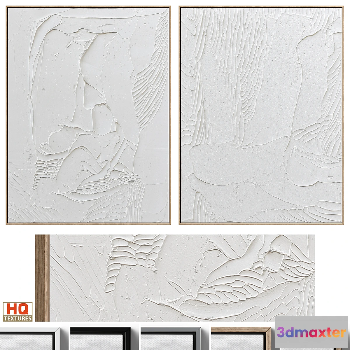 769715 - White Textural Plaster Wall Art C-438 - No.2