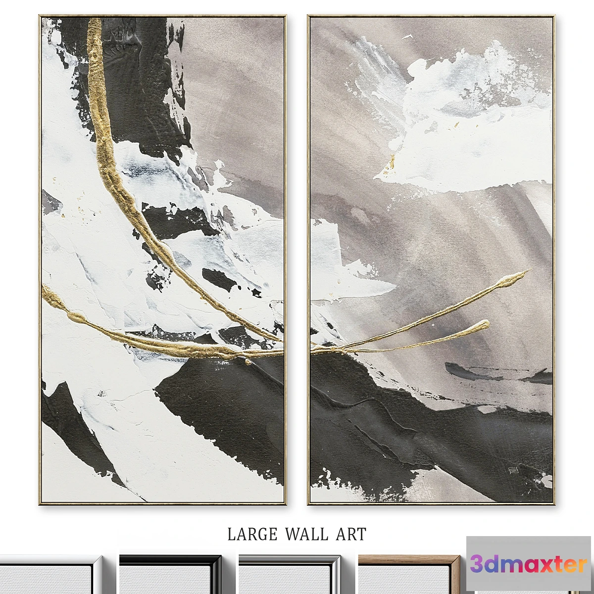 769781 - Large Glam Accent Textural Abstract Wall Art C-496 - No.2