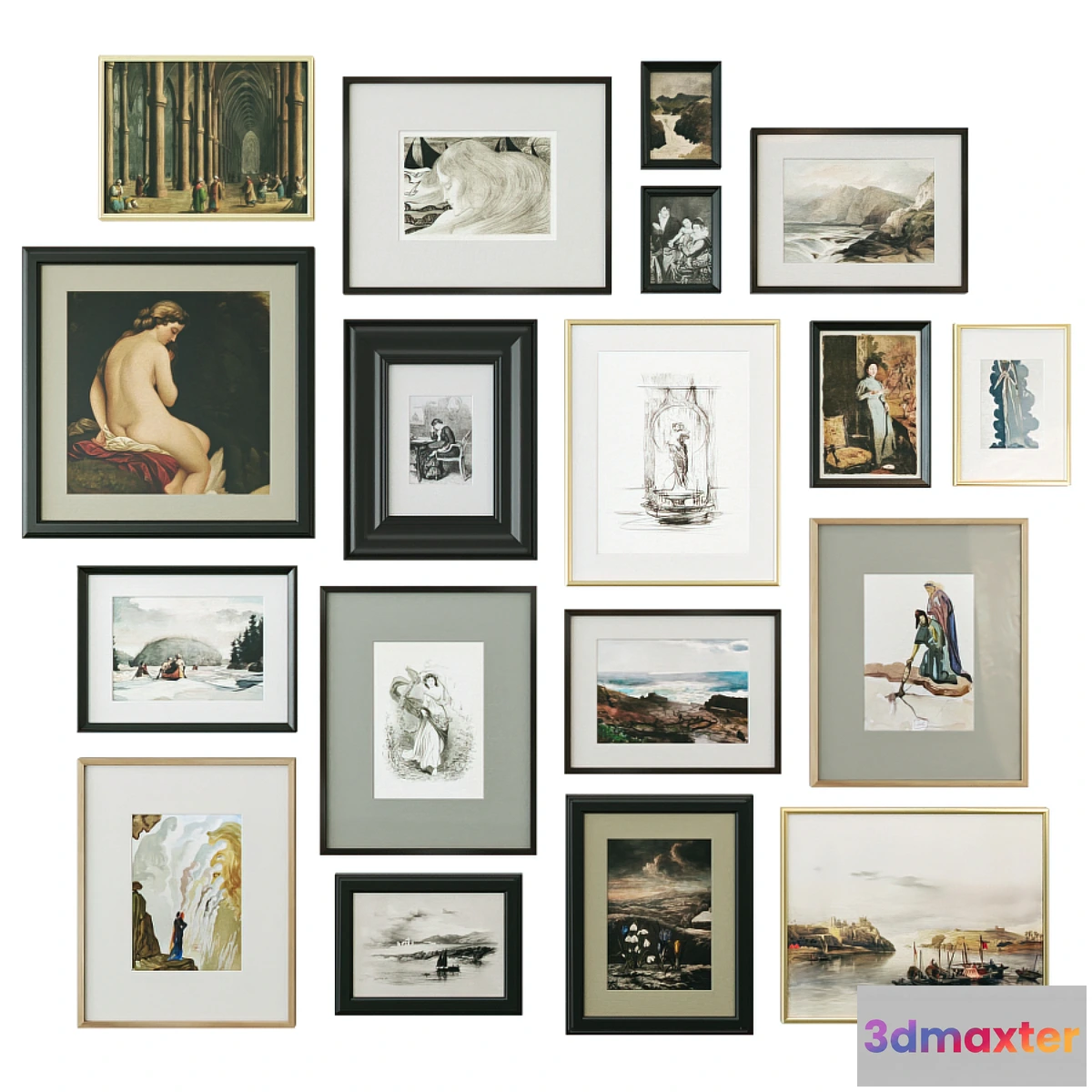 784798 - A set of paintings in classical frames