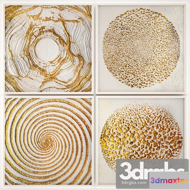 926010 - Collection Of Paintings 10 Luxury Frame Wall Decor Decoration Gold Decor White