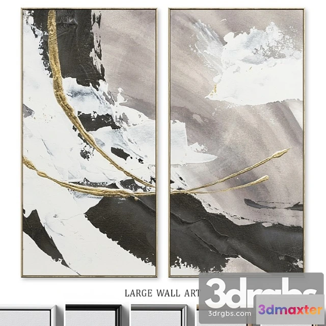 926314 - Large glam accent textural abstract wall art c-496