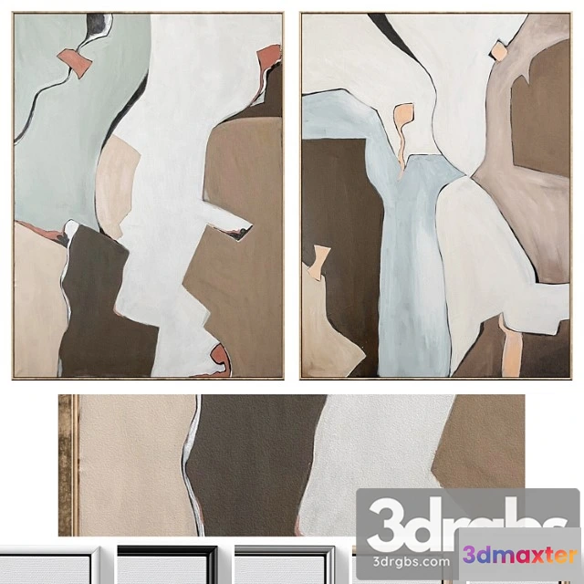 926340 - Large Mid Century Abstract Neutral Wall Art C 871