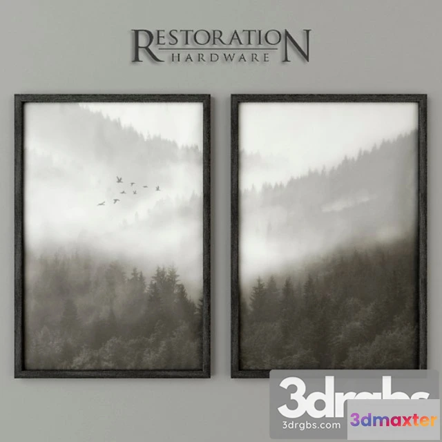 927054 - Rh mountain landscape vellum diptych set