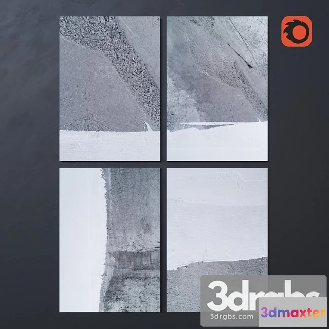 927130 - Set of paintings moonlight winter