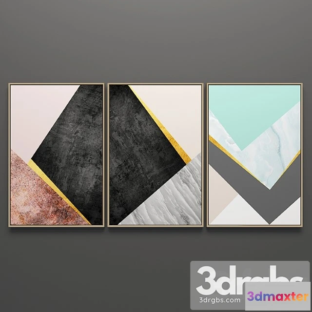 927144 - Set of triptych paintings 57