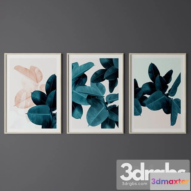 927148 - Set Of Tropical Leaf Print 1