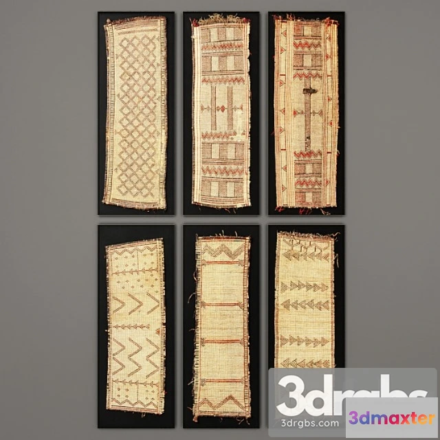 927218 - Tuareg woven mat art rh collection