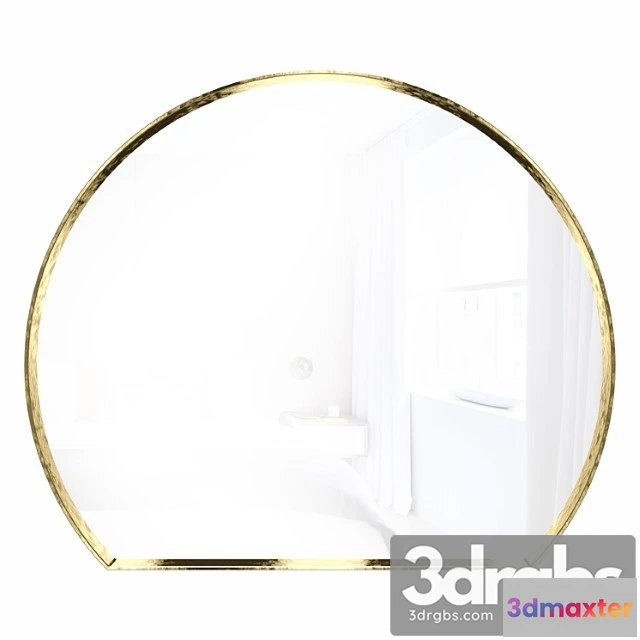 1020914 - Geometric mirror of irregular shape in della brass frame