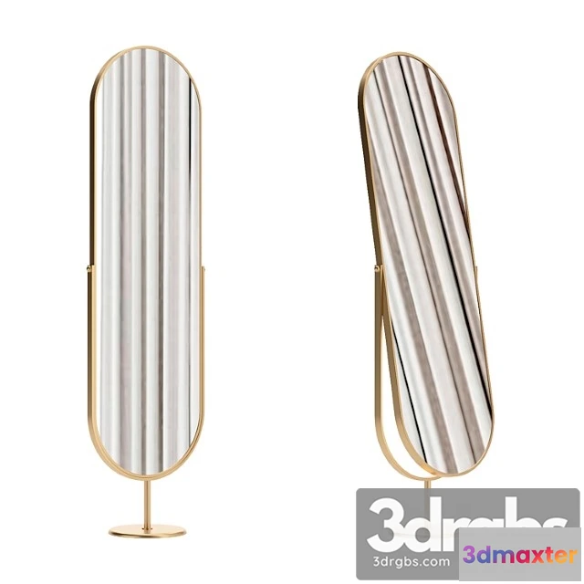 1021016 - Mirror in a golden frame floor swivel oval