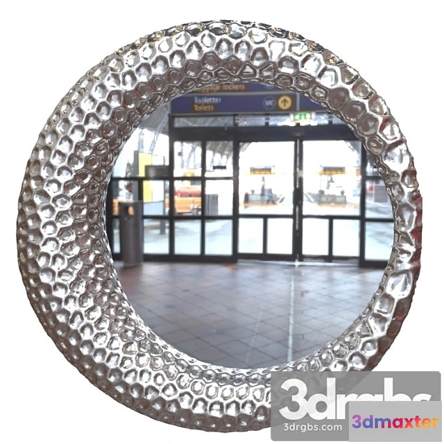 1021096 - Round mirror in a silver frame