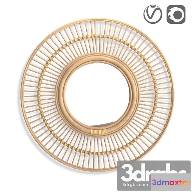 1021100 - Round rattan mirror nogu