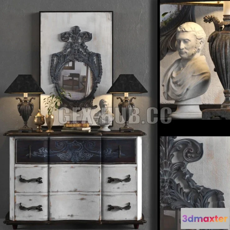 1079526 - Dresser with mirror GuildMaster - 213083