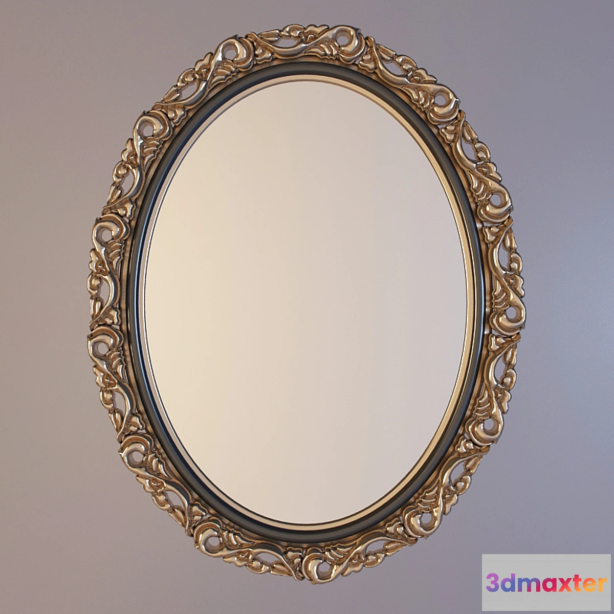 1271935 - oval mirror in a carved frame 3D Max