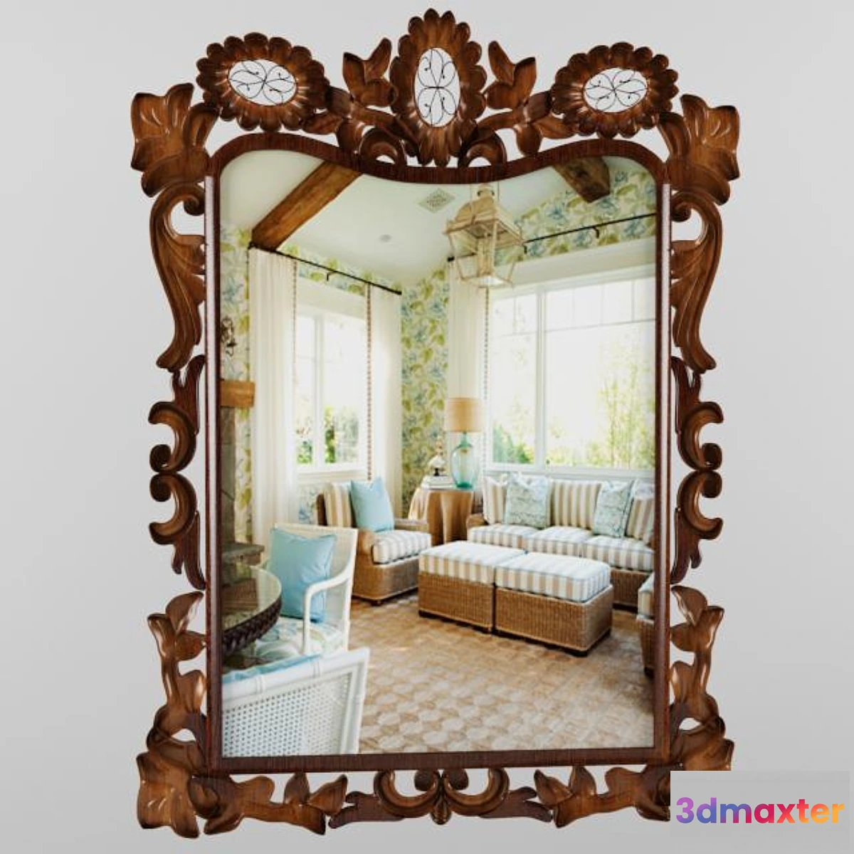 1272864 - Mirror with wooden frame 3D Max