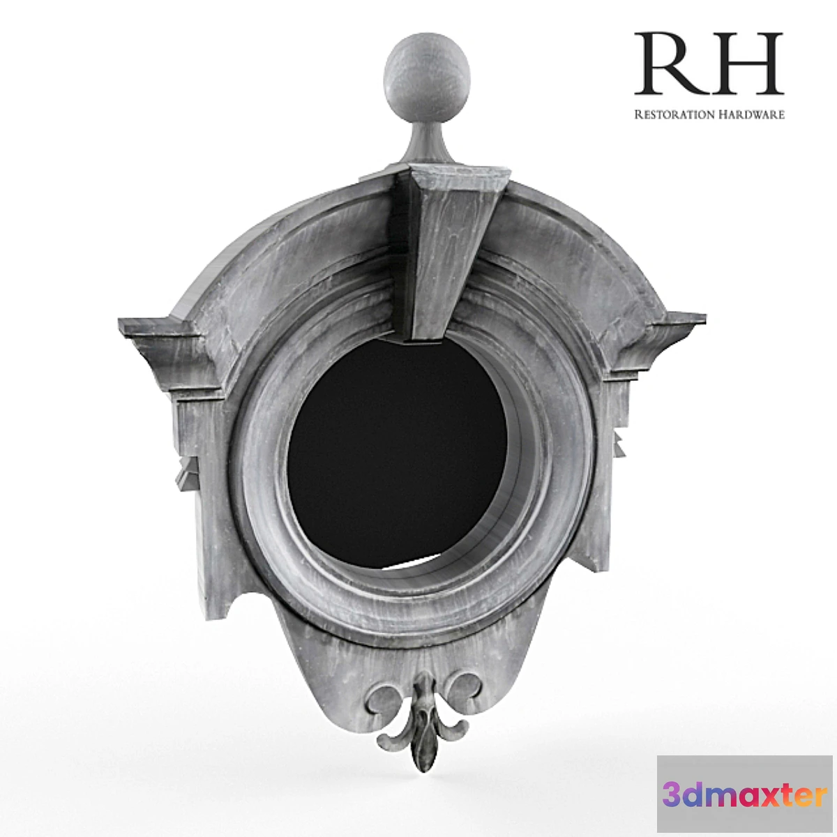 1273958 - European Zinc Dormer Mirror Fleur-de-Lis 3D Max