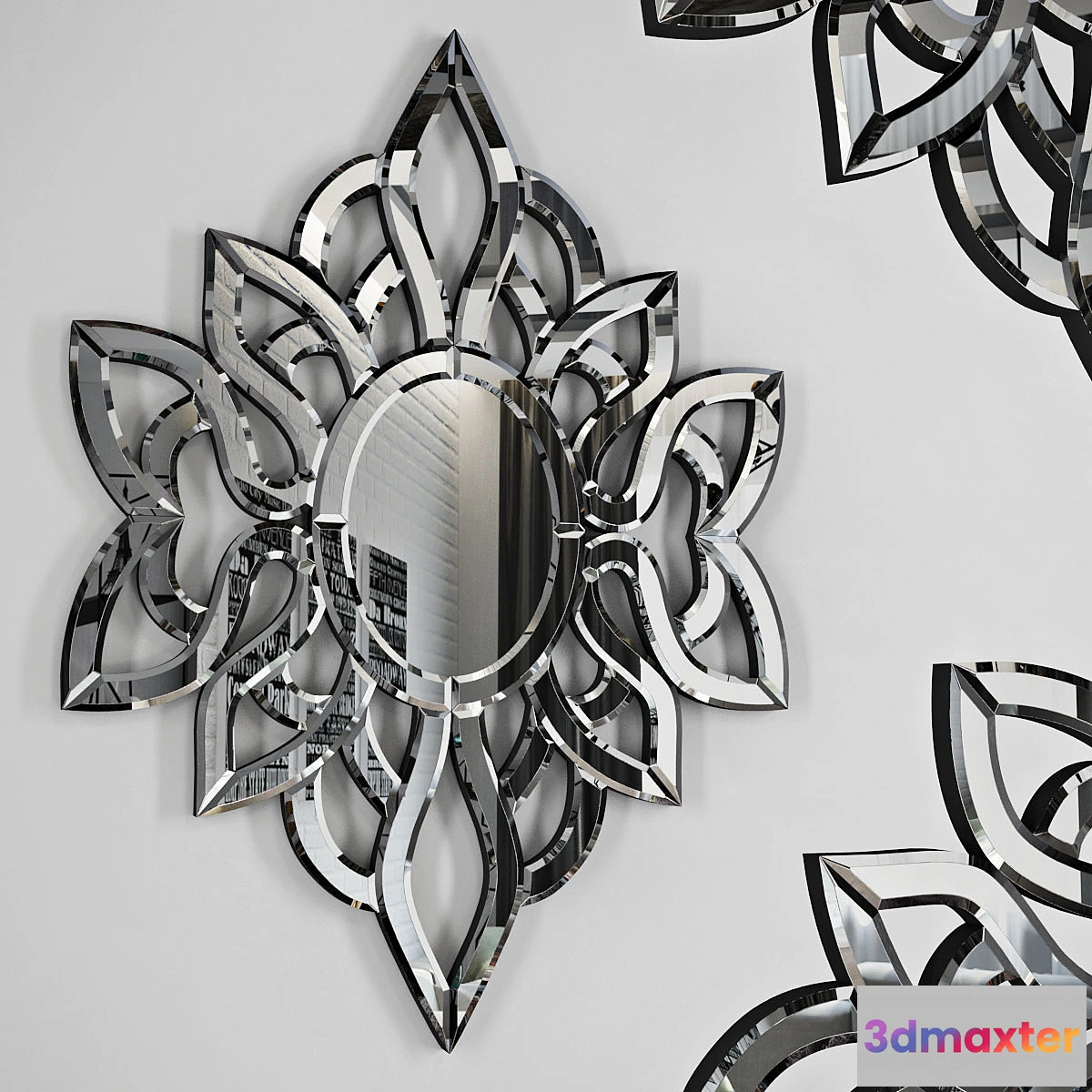 1281654 - Filigree Flower Mirror 3D Max