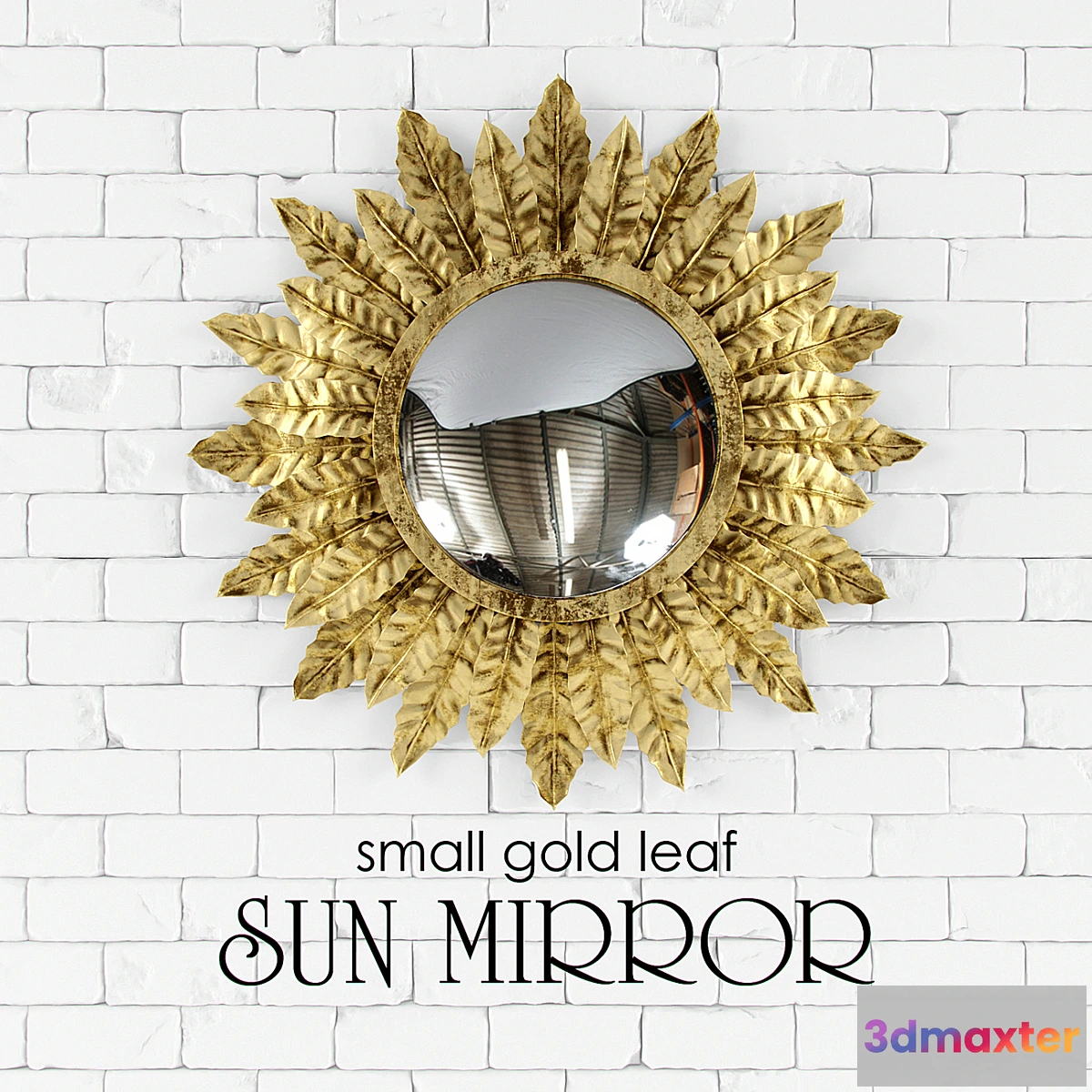 1282094 - Small gold leaf SUN MIRROR - No.2 3D Max