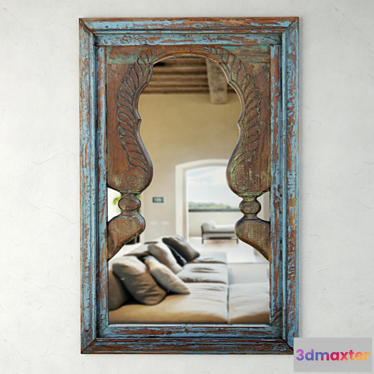 1288282 - Blue Peacock Mirror 3D Max