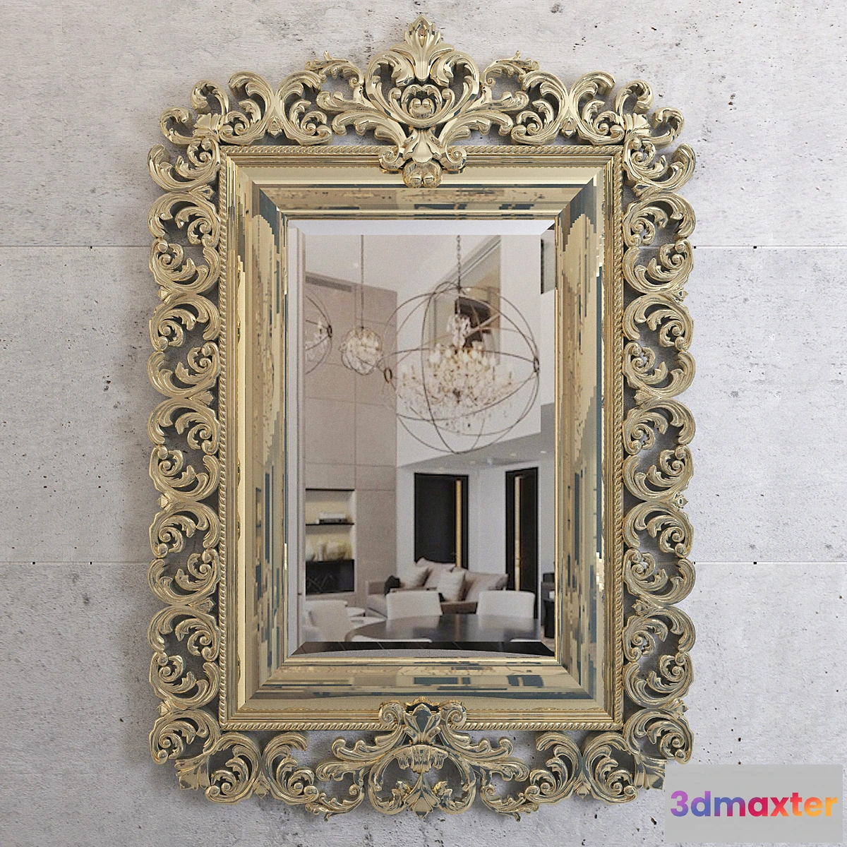1300171 - Classic gold mirror 3D Max