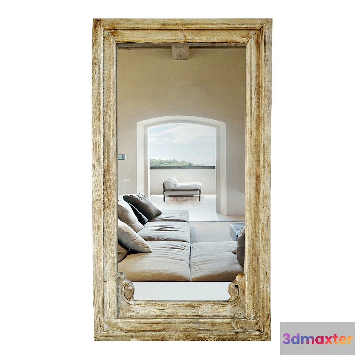 1301268 - Antique Raja Window Mirror - No.2 3D Max