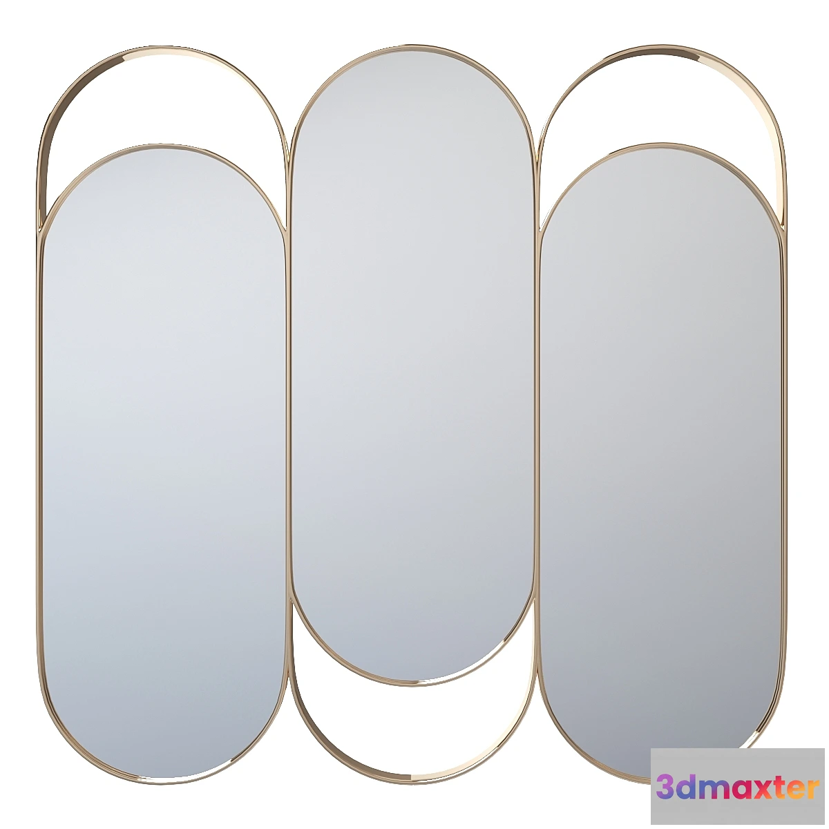 1302524 - Triple mirror in brass Alama La Redoute 3D Max