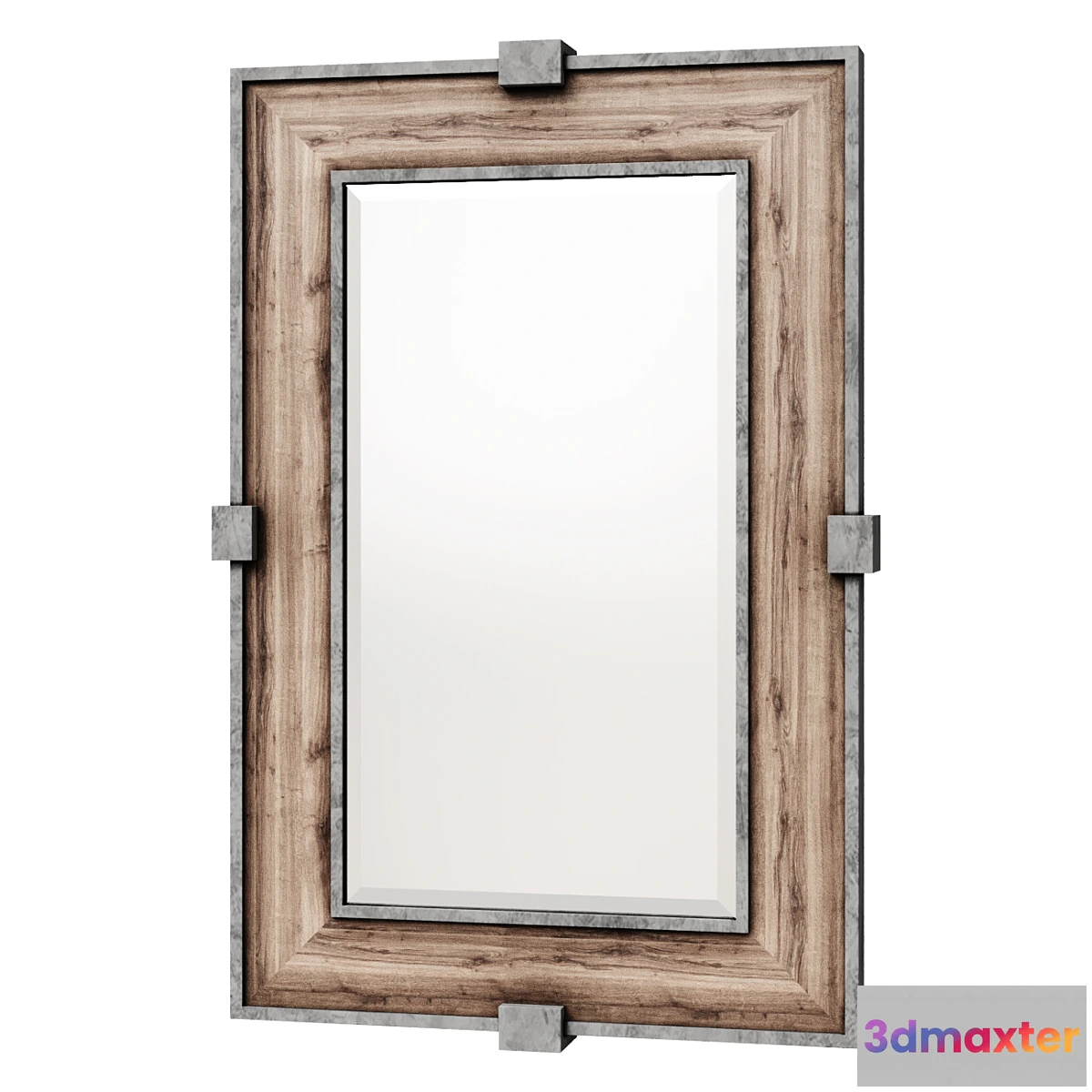 1304057 - Siringo Weathered Wood Mirror 3D Max