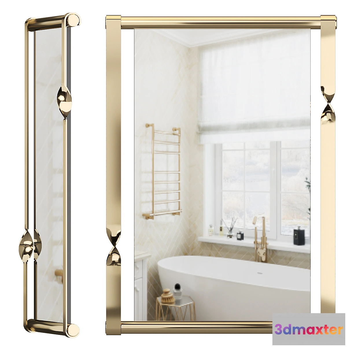 1311143 - 1stdibs Luciano Frigerio Midcentury Mirror 3D Max