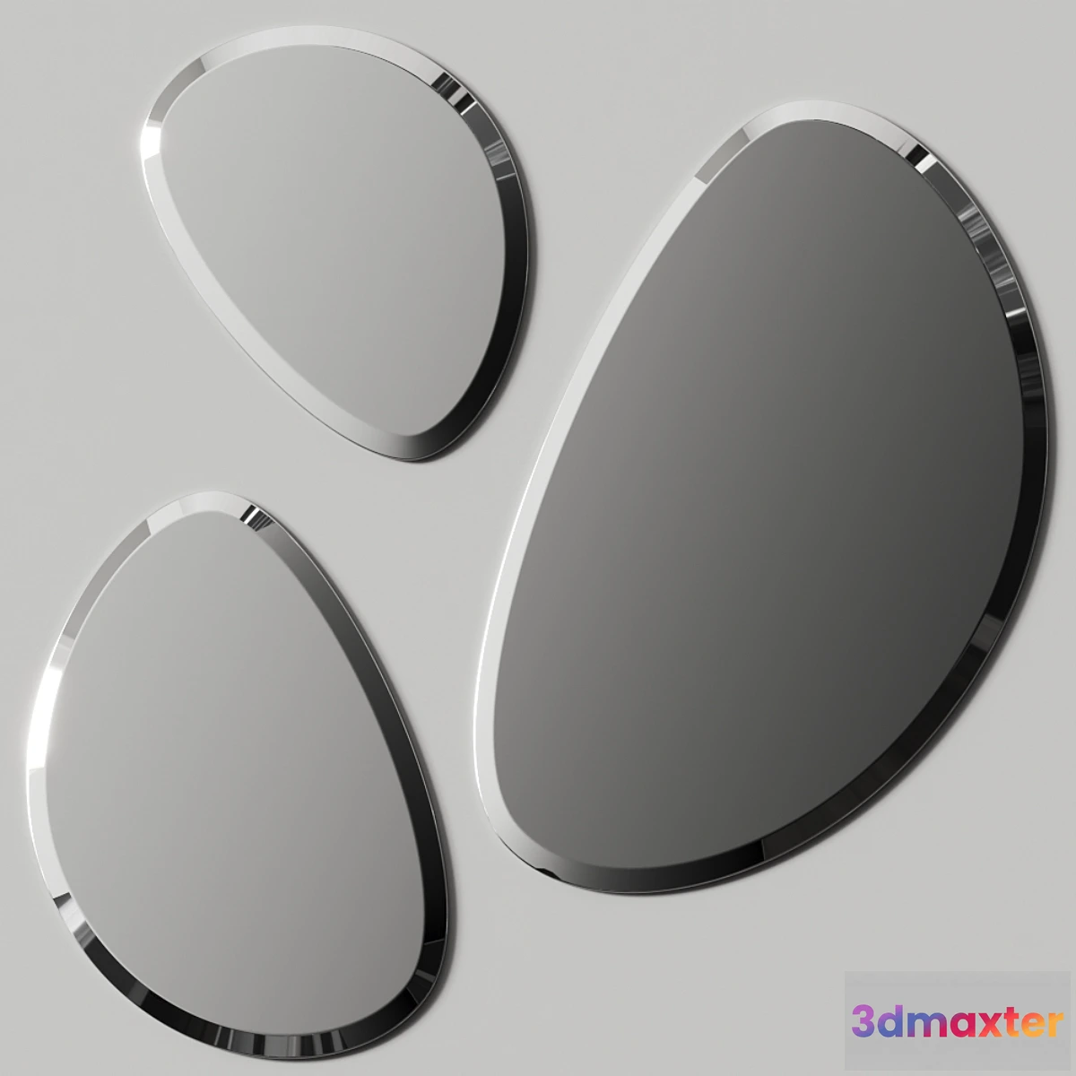 1317420 - Morada Pebble Wall Mirrors 3D Max
