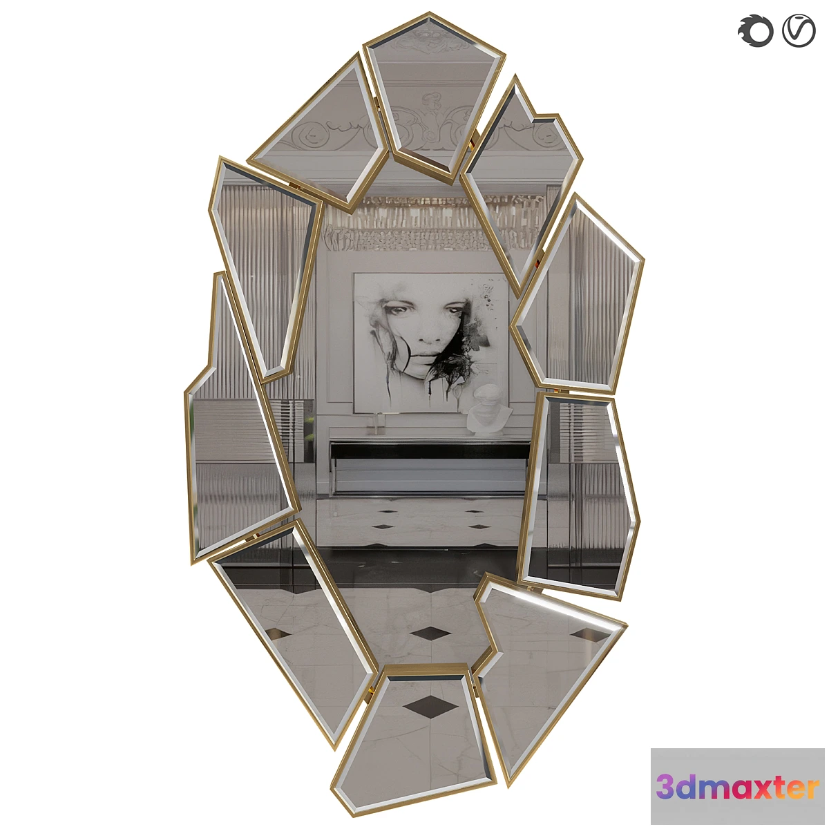 1327044 - crackle mirror luxxu 3D Max