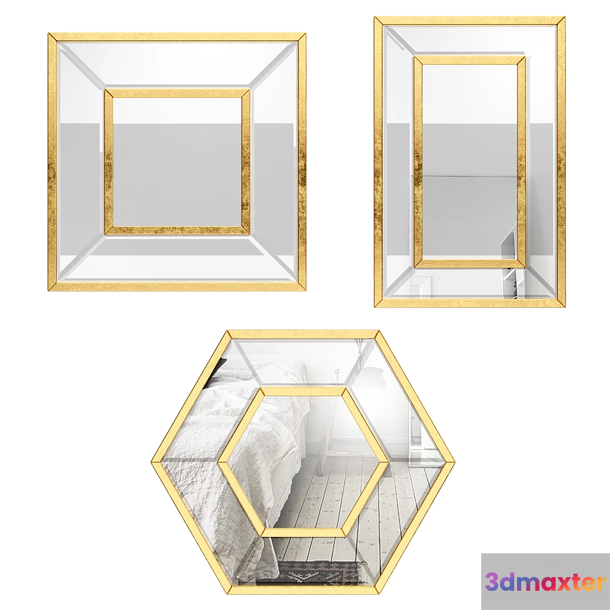 1338721 - 3 Piece Titania Mirror Set 3D Max