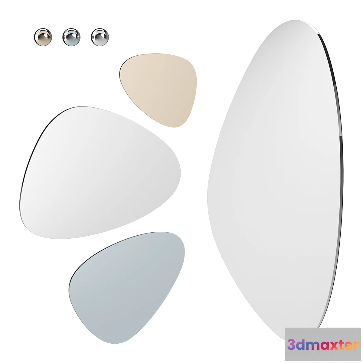 1342374 - Set of mirrors 04 3D Max