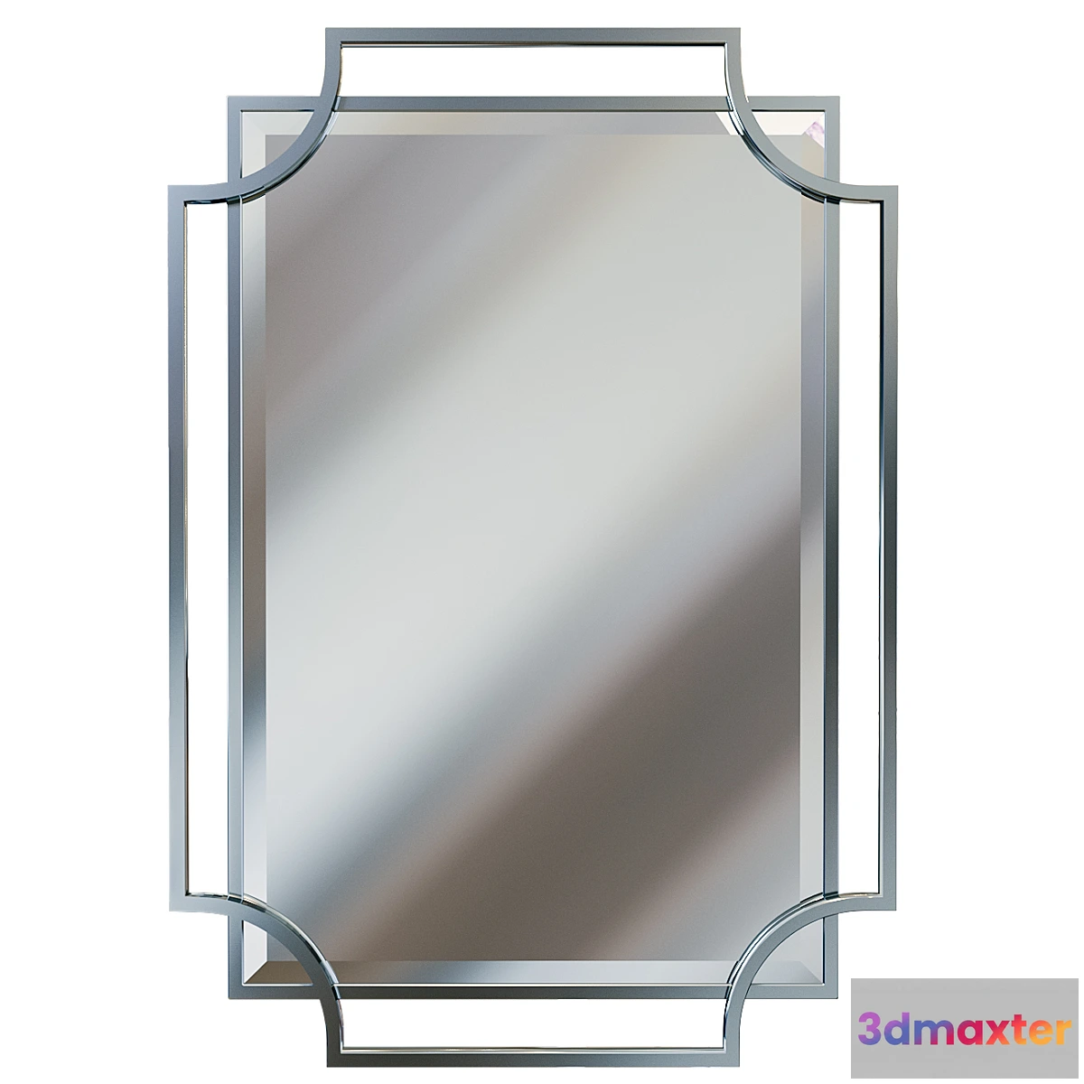 1346770 - Rectangular mirror in chrome frame KFE1150 3D Max