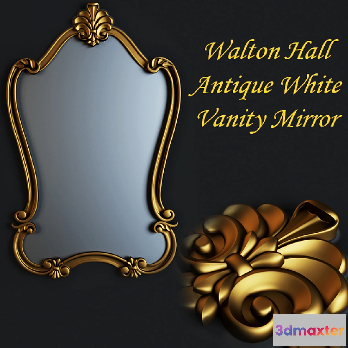 1397470 - Walton Hall Antique White Vanity Mirror 3D Max