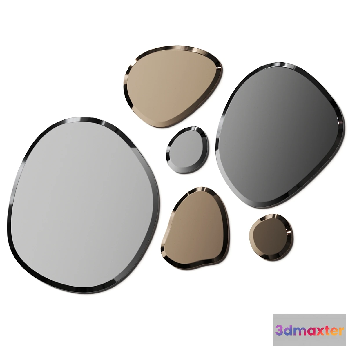 1399388 - Cattelan Italia Hawaii Wall Mirrors Composition 3D Max