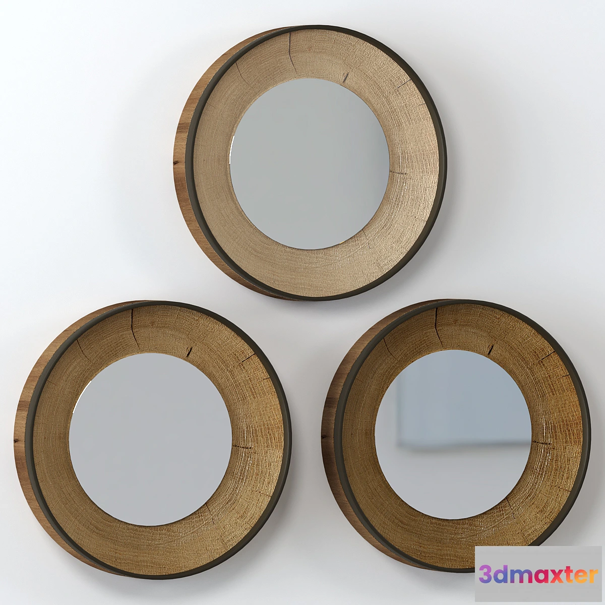 1405764 - A collection of round slab mirrors. 3D Max