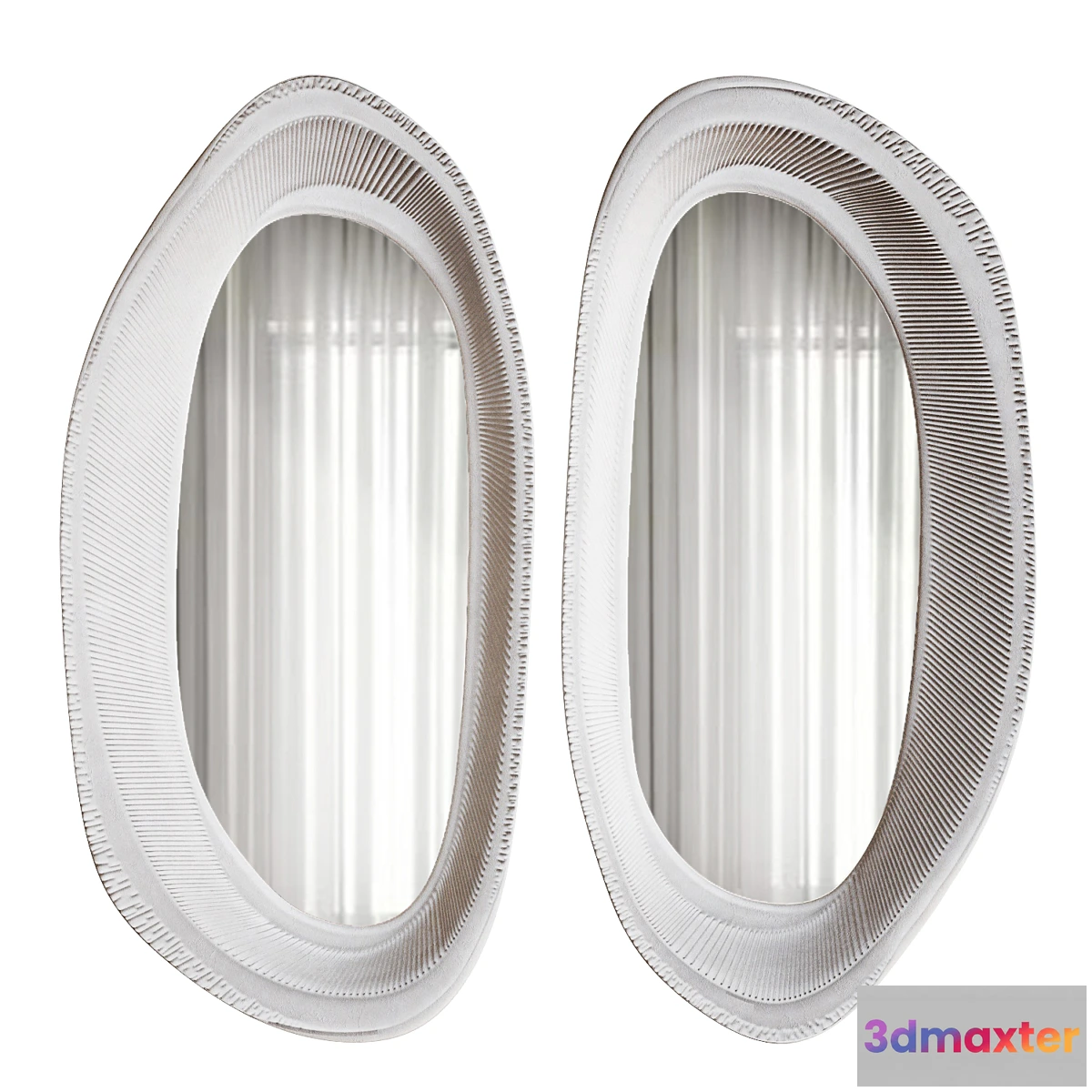 1406488 - White Papier Mashe Mirror 3D Max