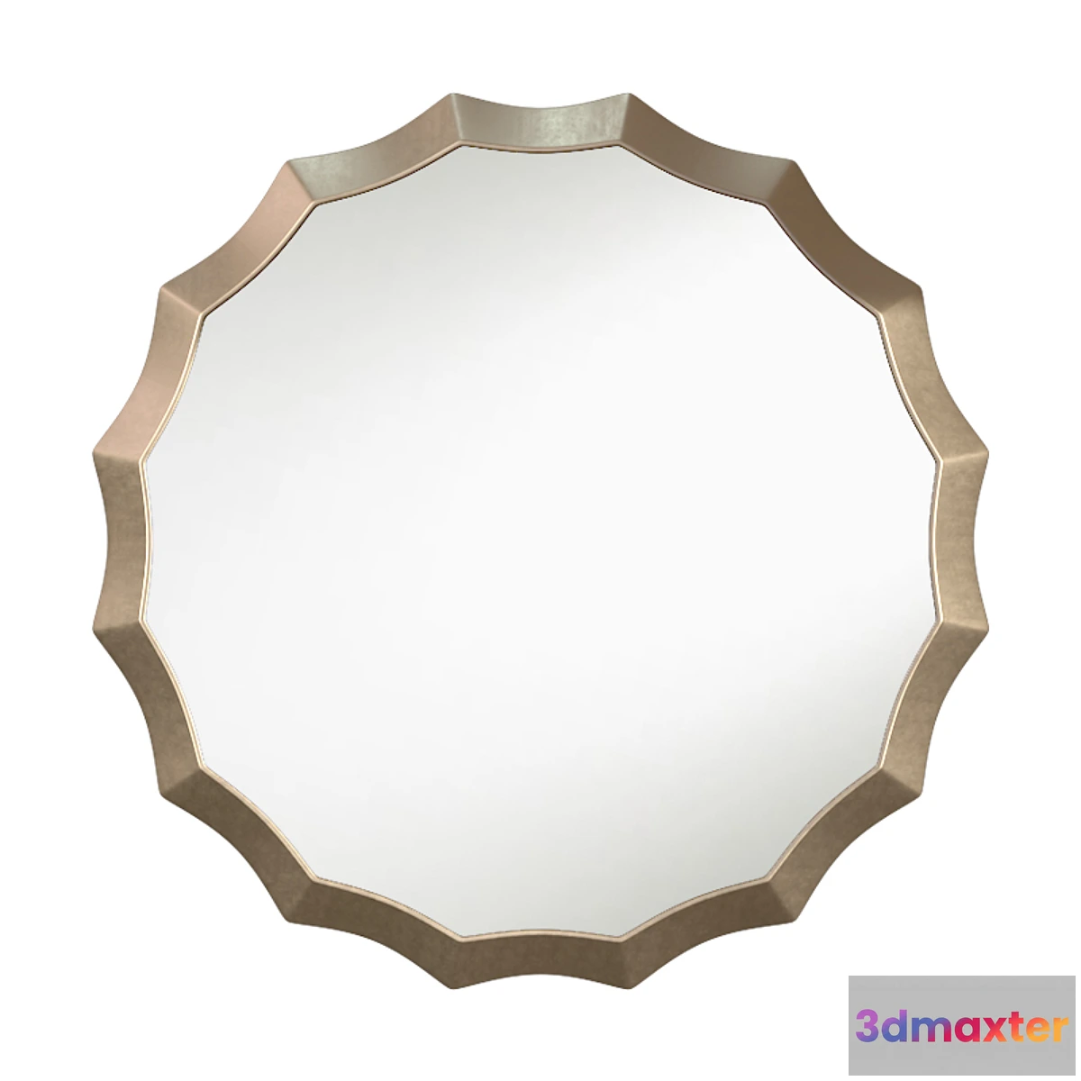 1406656 - Potterybarn Scalloped Mirror Round 3D Max