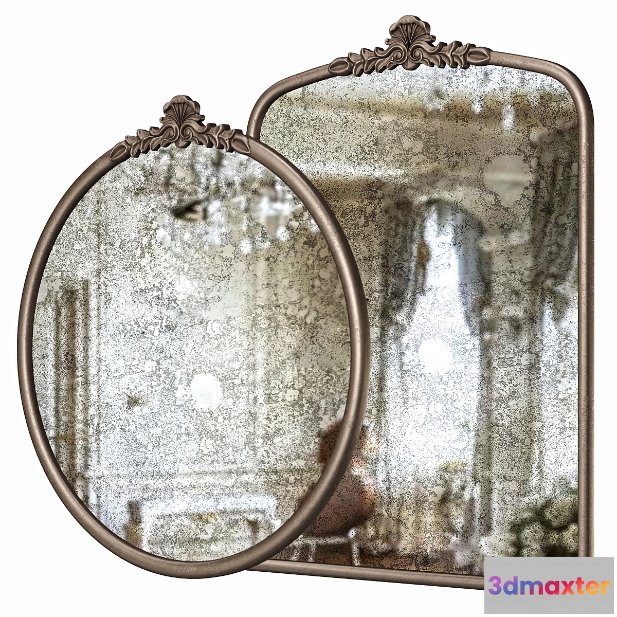 1413368 - Worldmarket Metal Vintage Style Wall Mirrors 3D Max