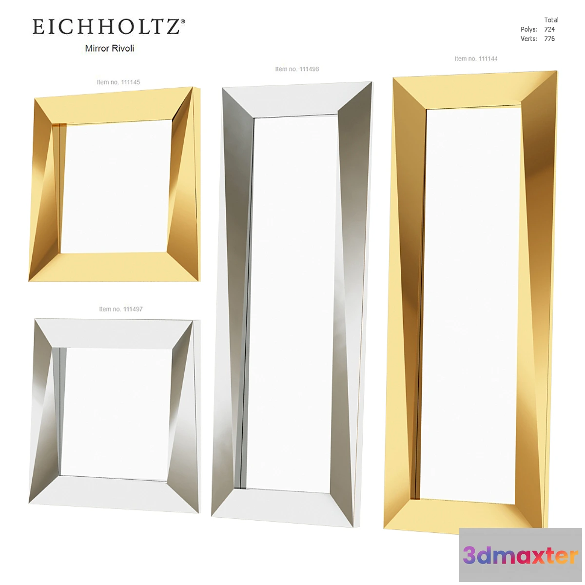 1418940 - Mirror EICHHOLTZ Mirror Rivoli 3D Max