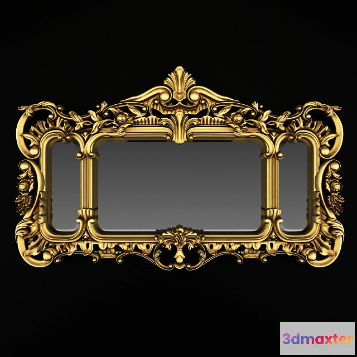 1418990 - Chippendale Gilt Mantle Mirror Rococo 3D Max
