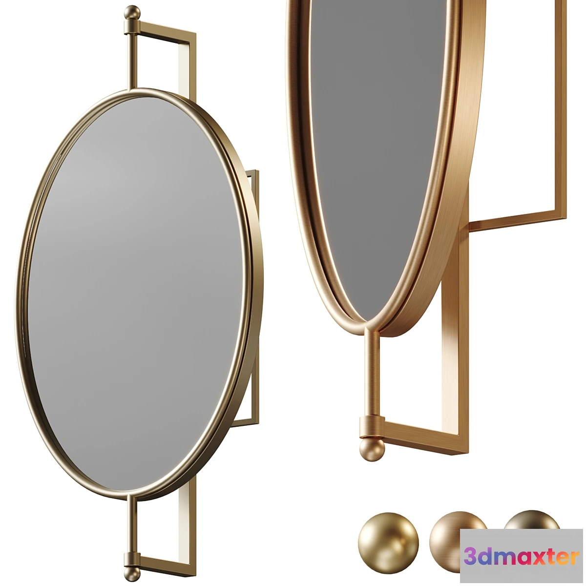 1437552 - Oval Wall Mirror by Everly Quinn 3D Max