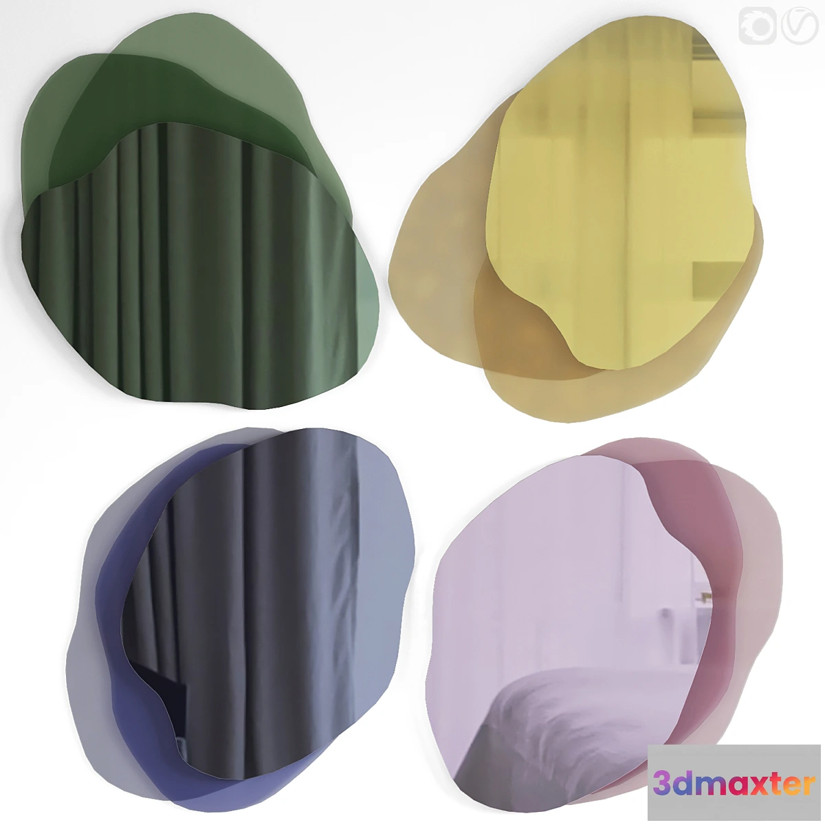 1443774 - Mirrors_colorful_assimetrical_set_05 3D Max