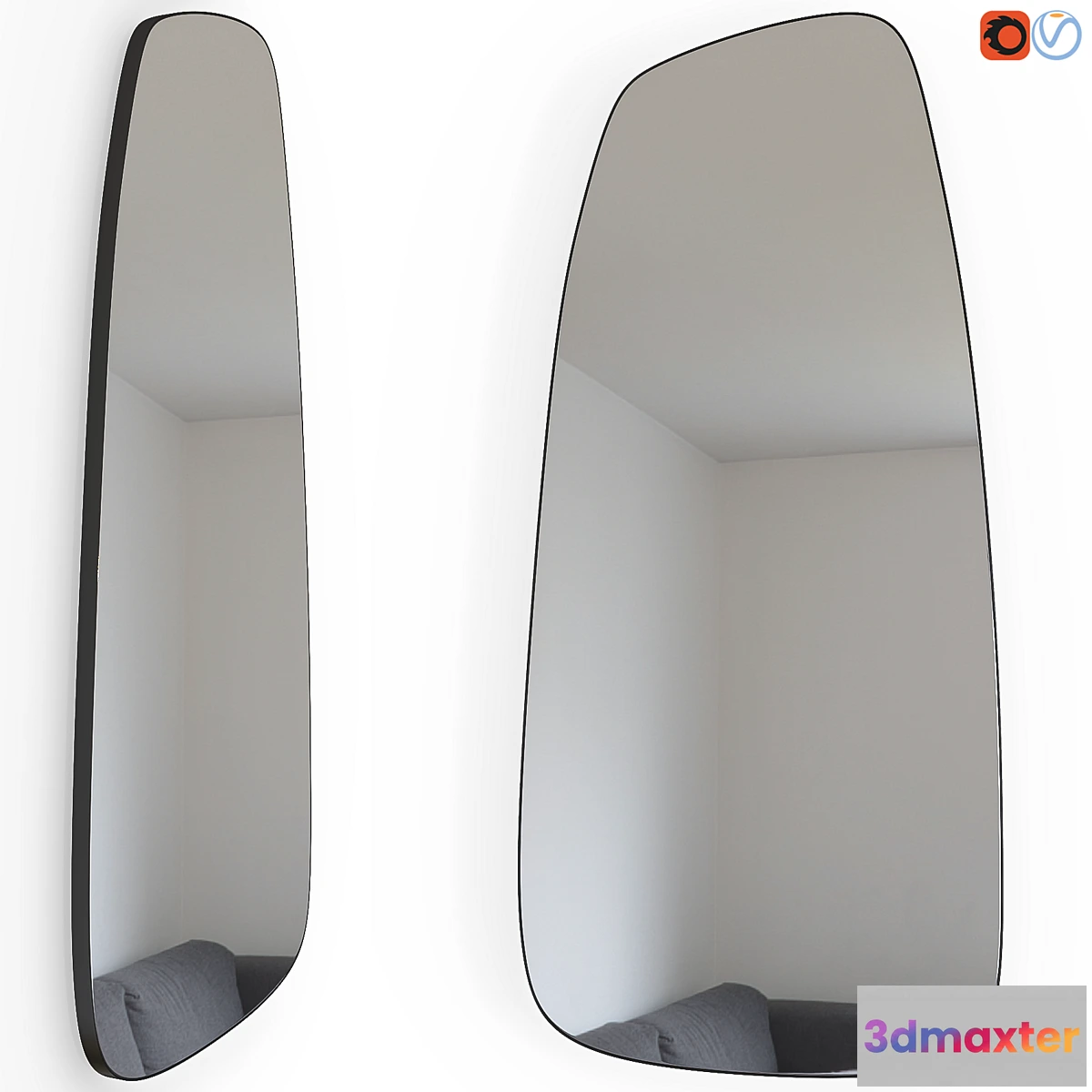 1449718 - Edgar Extra illuminated shaped mirror 3D Max