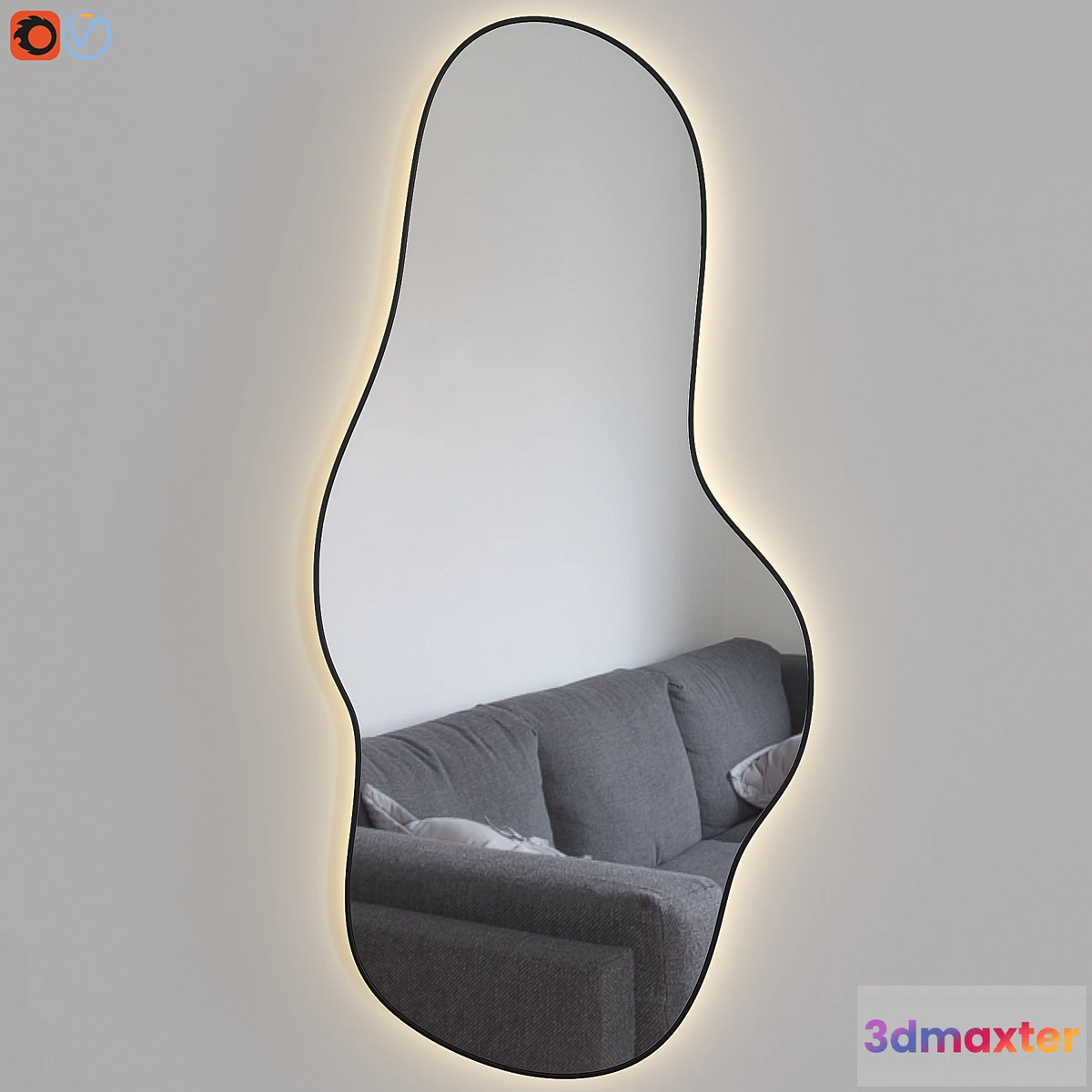 1452786 - Figured mirror with lighting Atmosfera Extra 3D Max