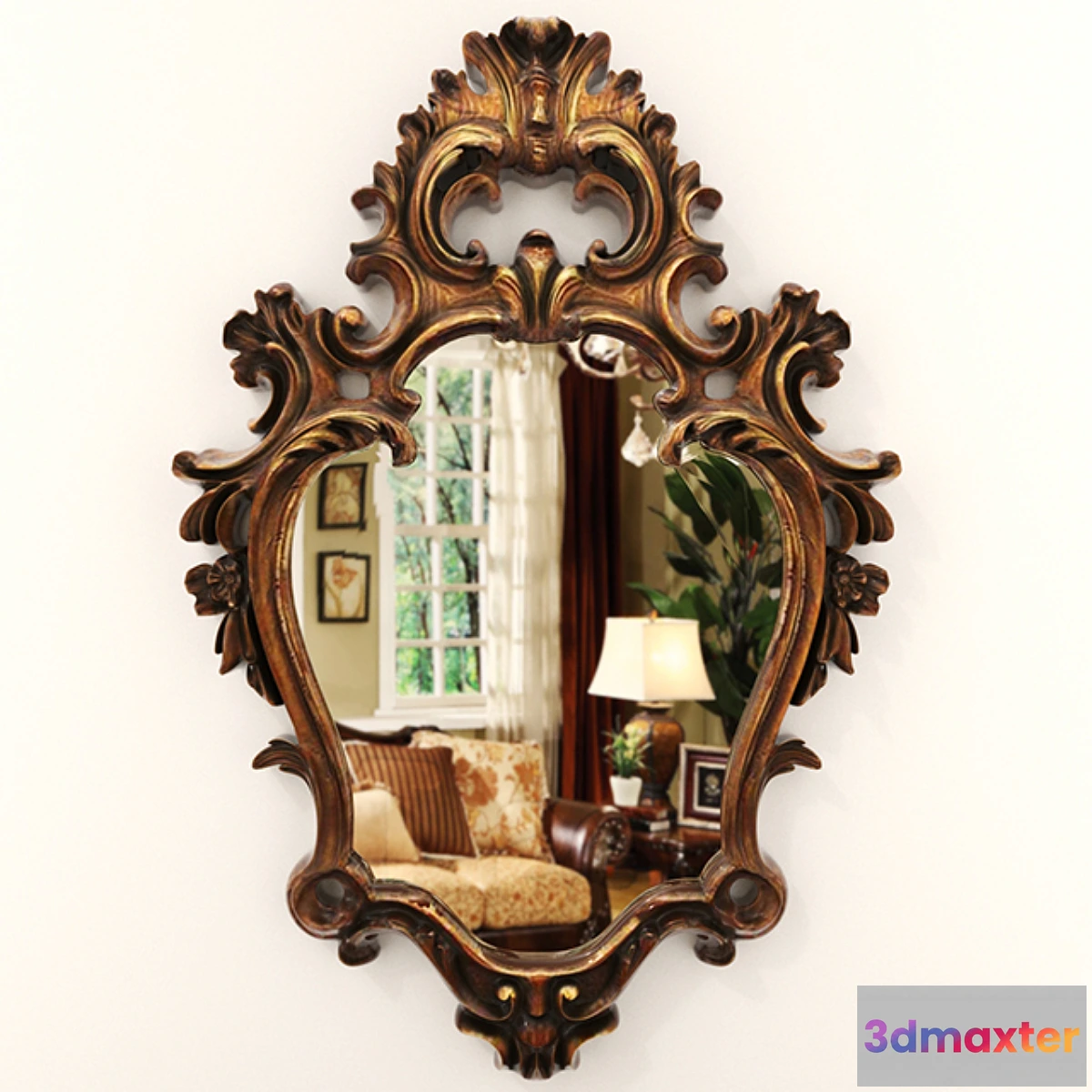 1452846 - Giltwood mirror frame 3D Max