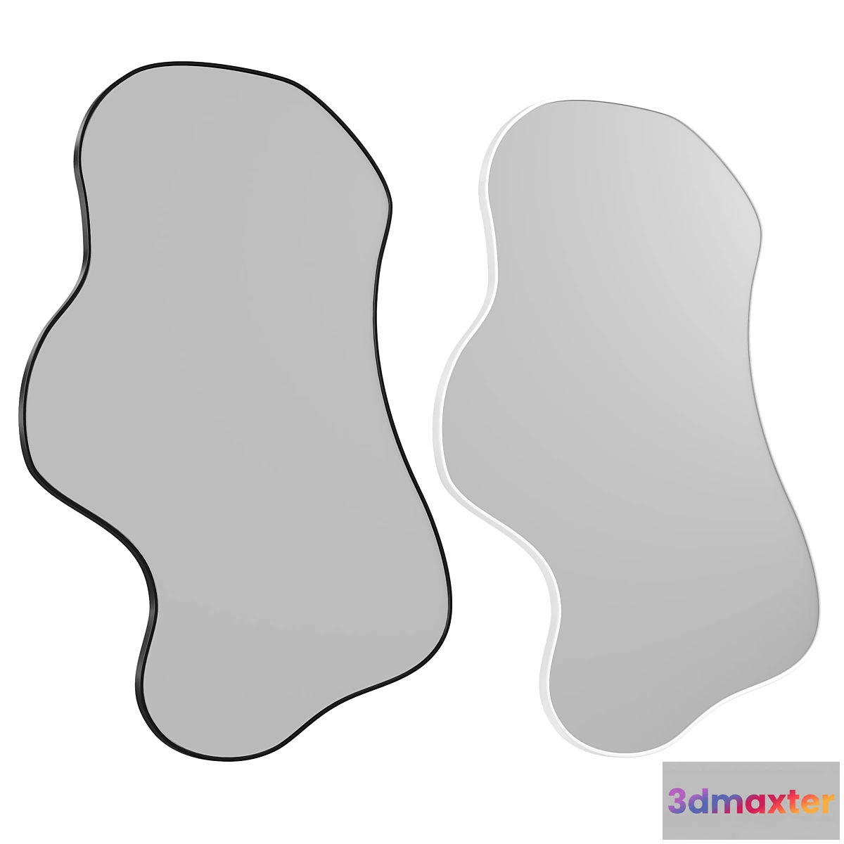 1476620 - Black Asymmetrical Wavy Mirror 3D Max