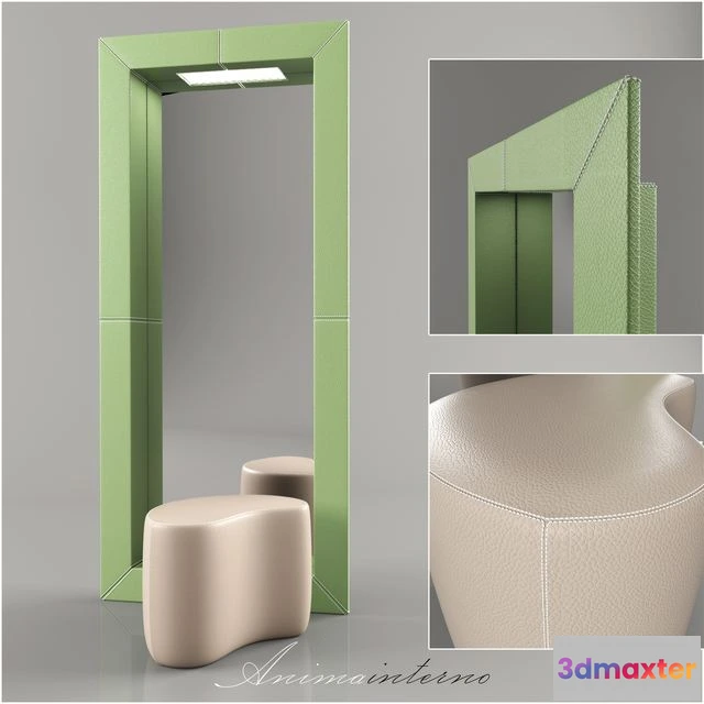 1565512 - Mirror and pouffe Animainterno 3D Max