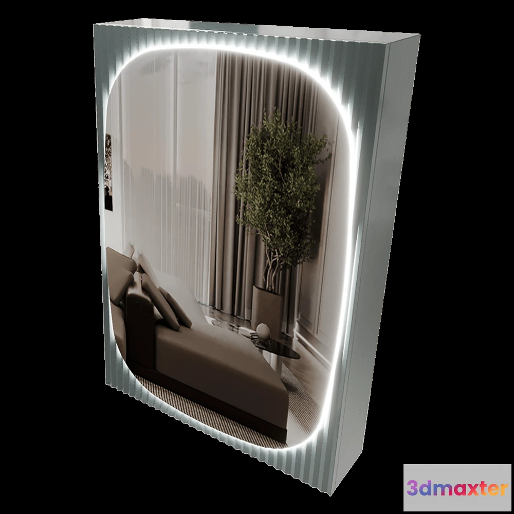 1600048 - Banska  - Mirror cabinet with lighting Vanlav Oval 3D Max
