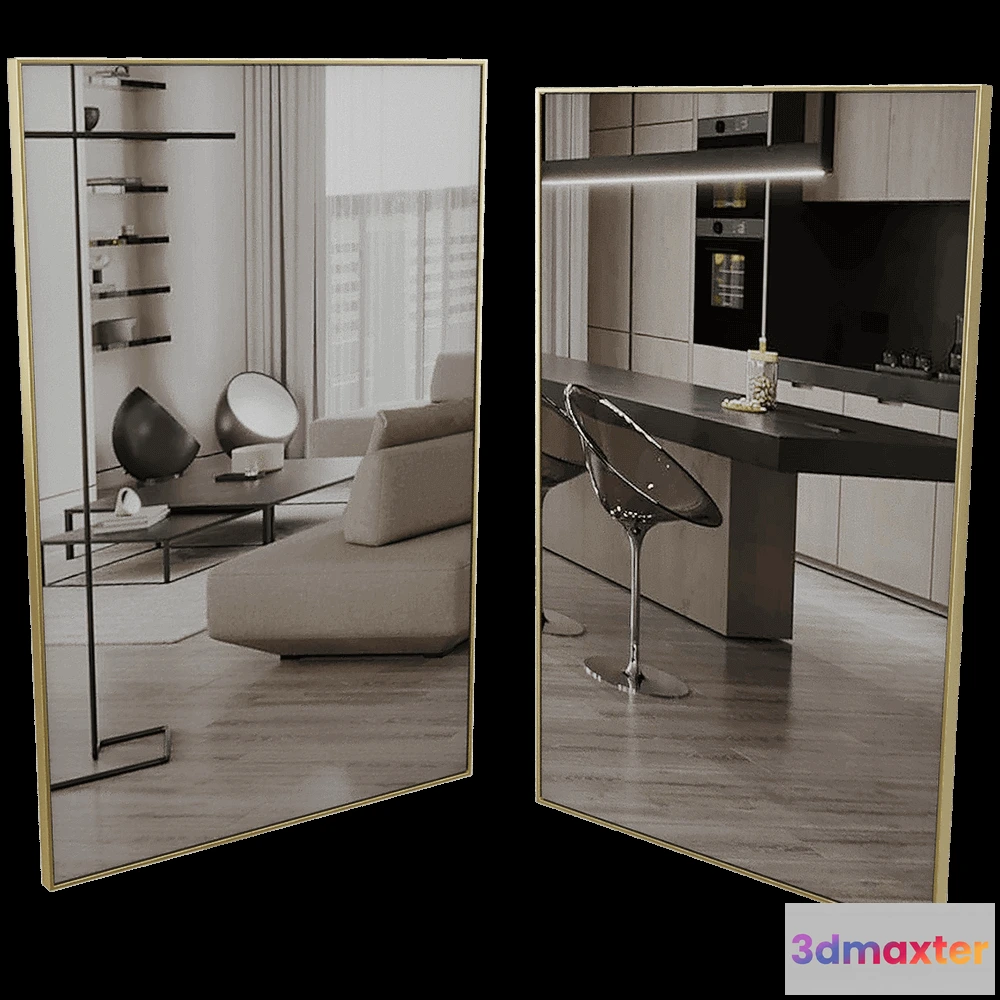 1600306 - Latuning - Rectangular mirror with sharp corners 3D Max